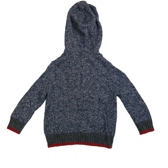 GAP Blue Marbled Hooded Wool Blend Sweater Boys Size 18-24M - Picture 2 of 5
